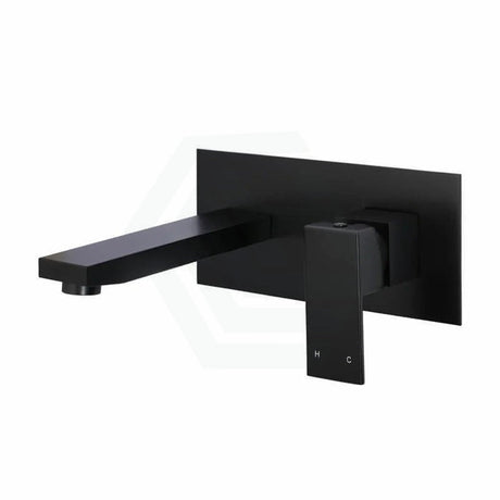 Meir Square Wall Mixer With Spout Solid Brass Matt Black