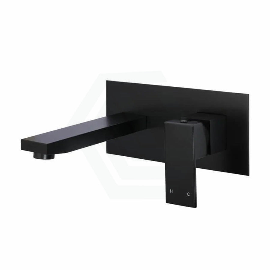 Meir Square Wall Mixer With Spout Solid Brass Matt Black