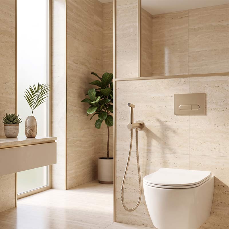 Meir Solid Stainless Steel Bidet Spray with Mixer In-wall Body Included - Various Colours