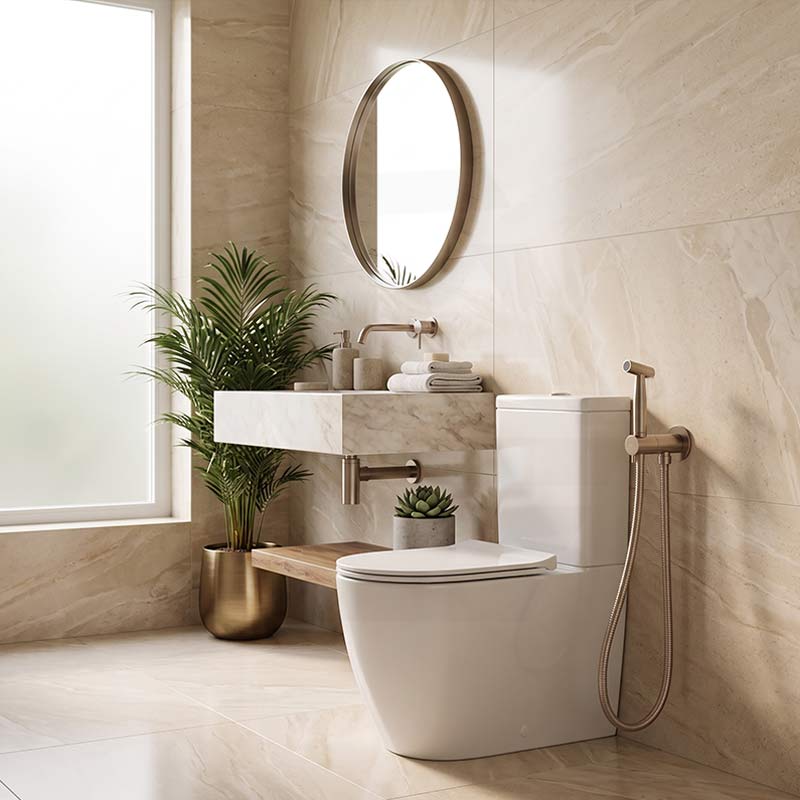 Meir Solid Stainless Steel Bidet Spray with Mixer In-wall Body Included - Various Colours