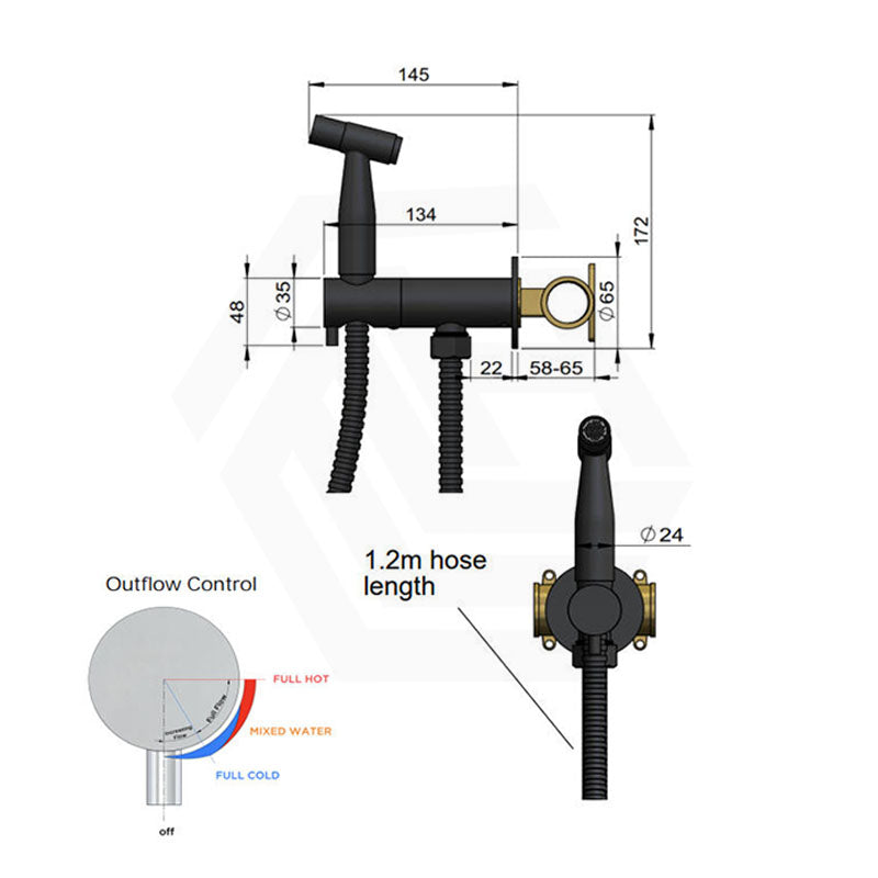 Meir Stainless Steel Bidet Spray with Mixer - Various Colours