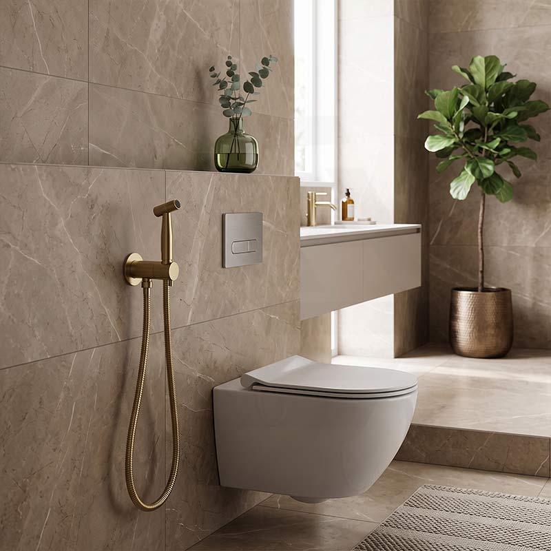 Meir Solid Stainless Steel Bidet Spray with Mixer In-wall Body Included - Various Colours
