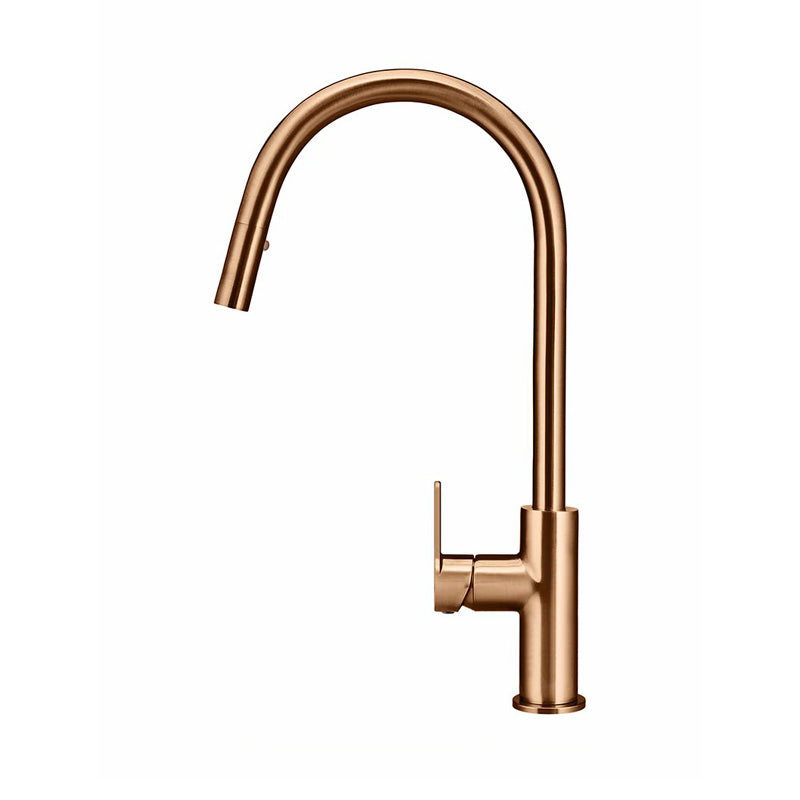 Meir Piccola Round Pull Out Kitchen Mixer Tap With Paddle Handle Variant Colour Available
