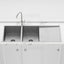 Meir Lavello 1160x440x230mm Stainless Steel Double Bowl Kitchen Sink with Drainboard Top/Flush/Under Mount Variant Colour Available