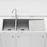 Meir Lavello 1160x440x230mm Stainless Steel Double Bowl Kitchen Sink with Drainboard Top/Flush/Under Mount Variant Colour Available