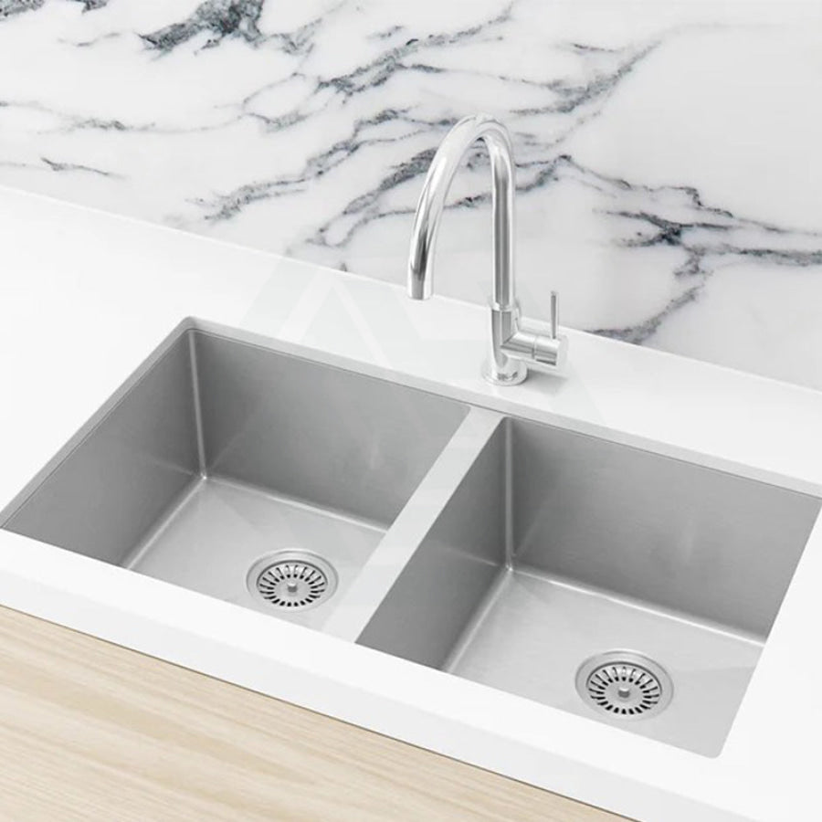 Meir Lavello 760x440x200mm Stainless Steel Double Bowl Kitchen Sink Top/Flush/Under Mount Variant Colour Available