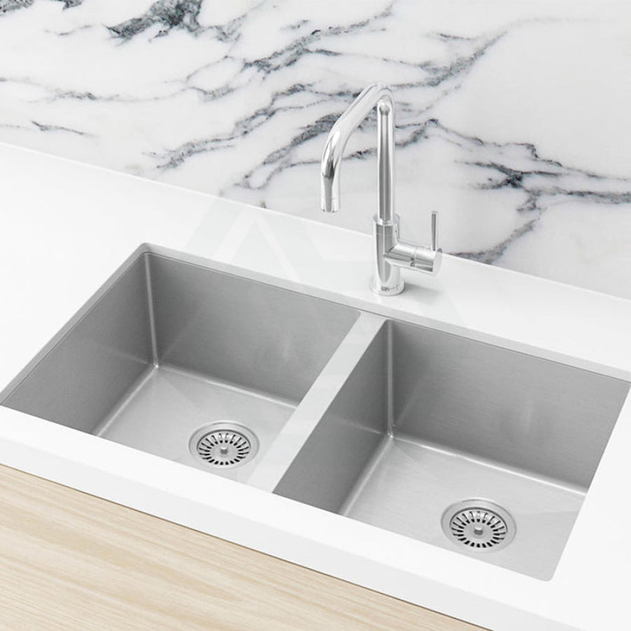 Meir Lavello 760x440x200mm Stainless Steel Double Bowl Kitchen Sink Top/Flush/Under Mount Variant Colour Available