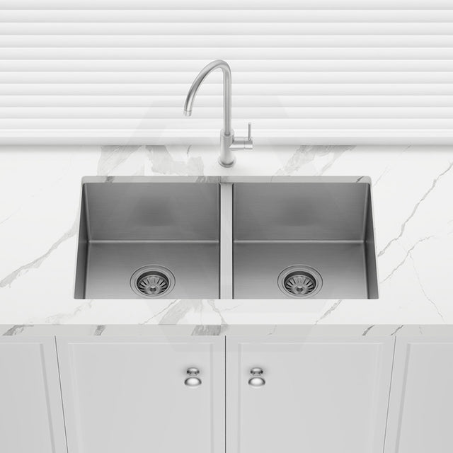 Meir Lavello 760x440x200mm Stainless Steel Double Bowl Kitchen Sink Top/Flush/Under Mount Variant Colour Available