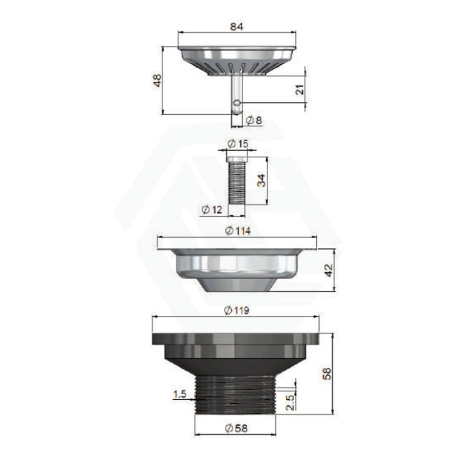 Meir Lavello 760x440x200mm Stainless Steel Double Bowl Kitchen Sink Top/Flush/Under Mount Variant Colour Available