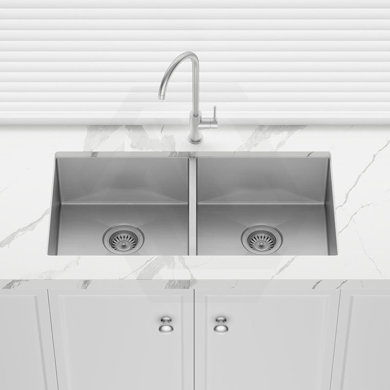 Meir 860x440x200mm Stainless Steel Double Bowl Kitchen Sink Top/Flush/Under Mount Variant Colour Available