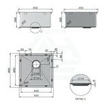 Meir Lavello 450x450x200mm Stainless Steel Single Bowl Kitchen Sink Top/Flush/Under Mount Variant Colour Available