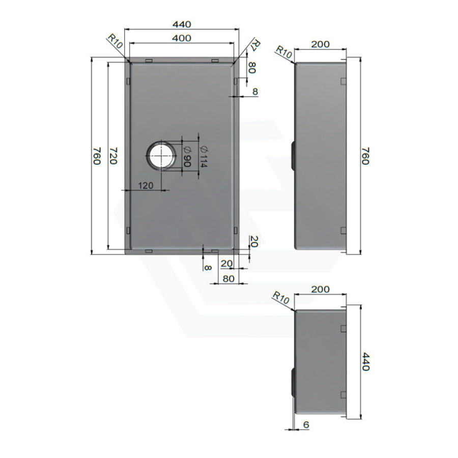 Meir Lavello 760x440x200mm Stainless Steel Single Bowl Kitchen Sink Top/Flush/Under Mount Variant Colour Available