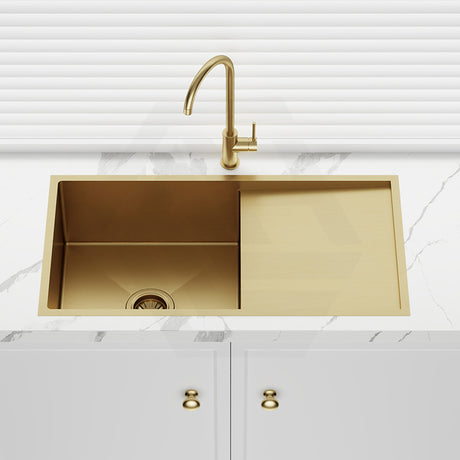Meir Lavello 840x440x200mm Stainless Steel Single Bowl Kitchen Sink with Drainboard Top/Flush/Under Mount Variant Colour Available