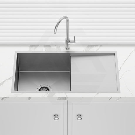 Meir Lavello 840x440x200mm Stainless Steel Single Bowl Kitchen Sink with Drainboard Top/Flush/Under Mount Variant Colour Available