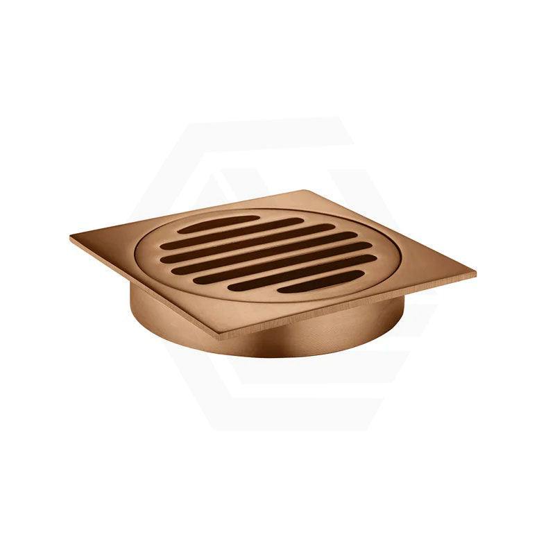 Meir Square Champagne Brass Floor Grate Shower Drain 100Mm Outlet Wastes