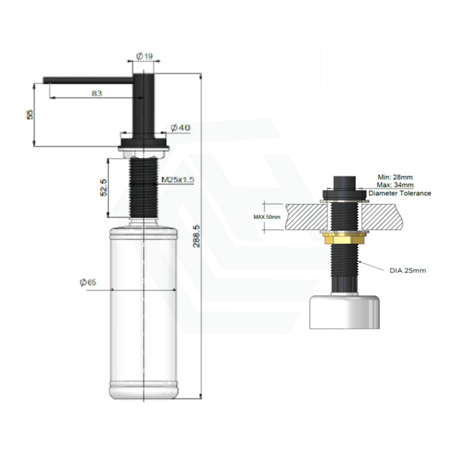 Meir Round Stainless Steel Soap Dispenser Variant Colour Available