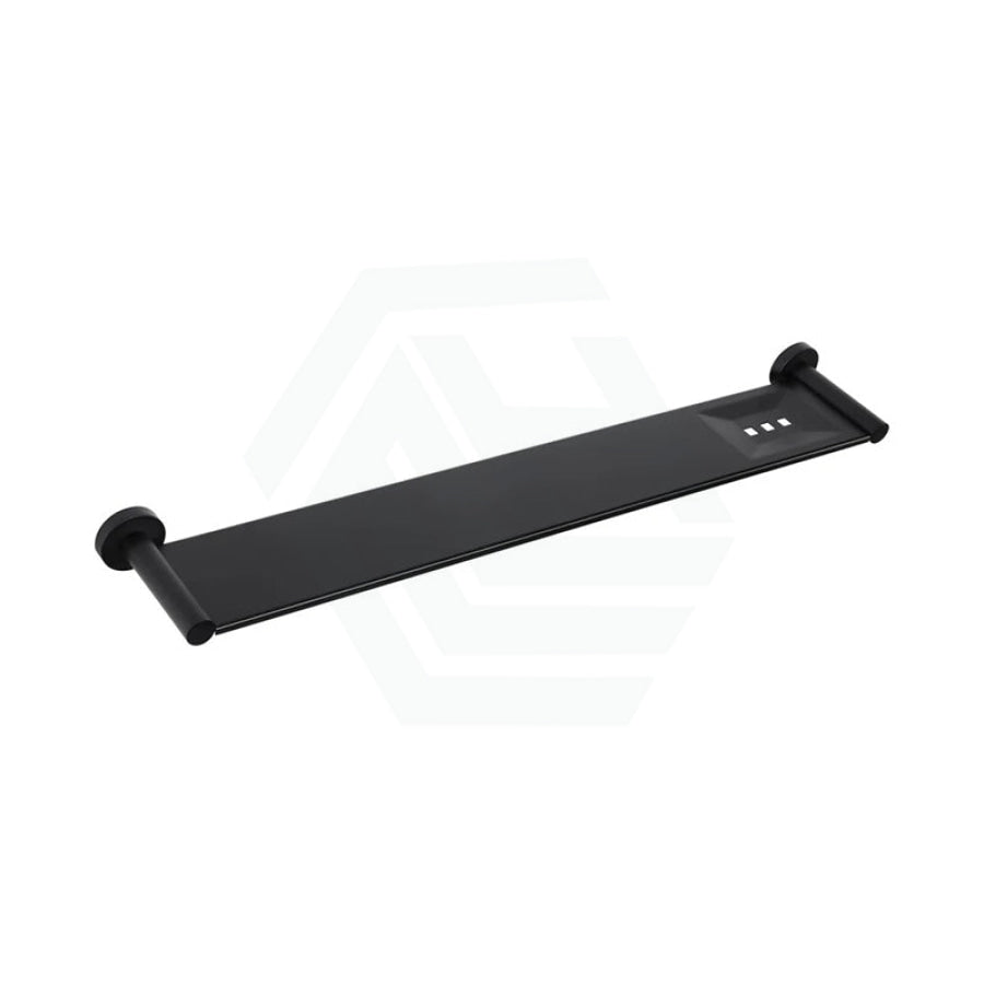 Meir 600mm Round Matt Black Bathroom Shelf