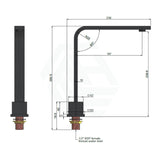 Meir Brass Square High-Rise Swivel Hob Spout Matt Black