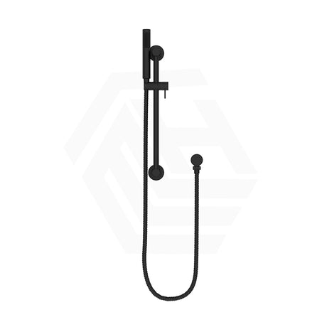 Meir Round Hand Shower On Rail Column Variant Colour Available Matt Black With Handheld