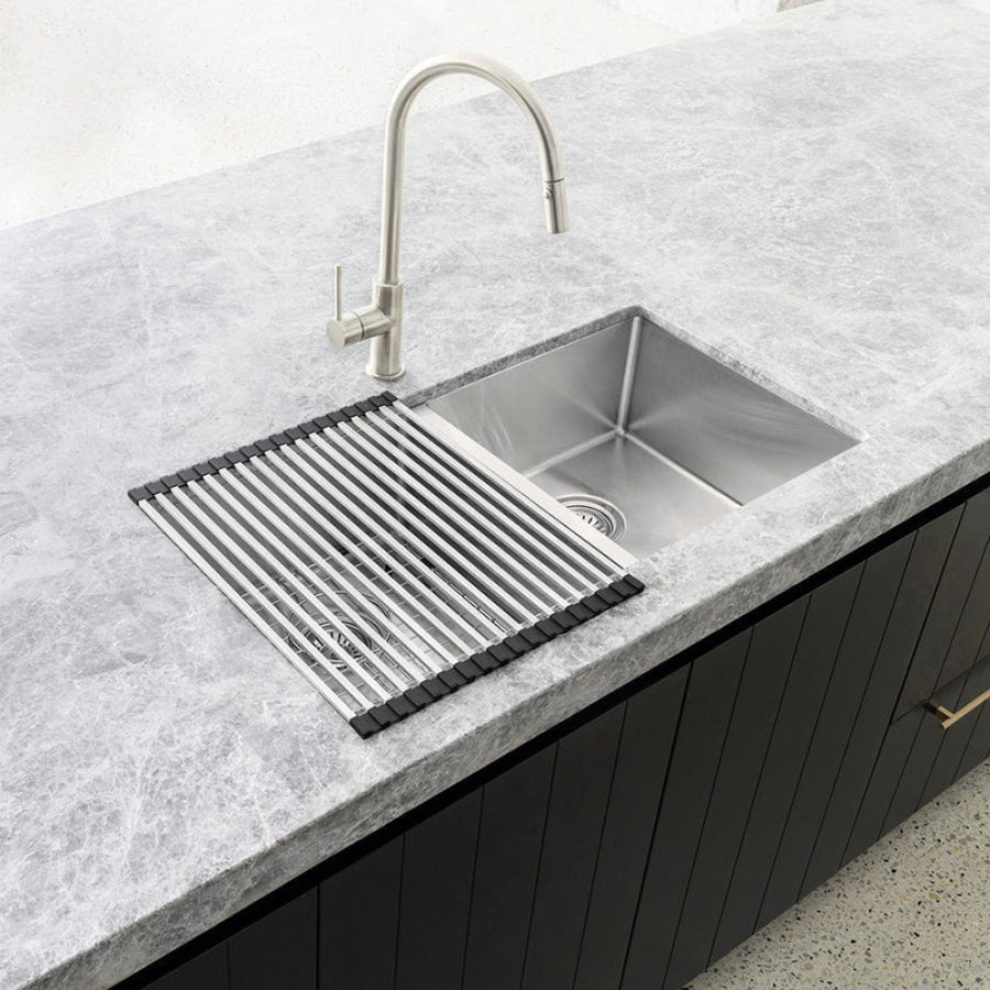 Meir Lavello Stainless Steel Rolling Mat Protector Variant Colour Available Sink
