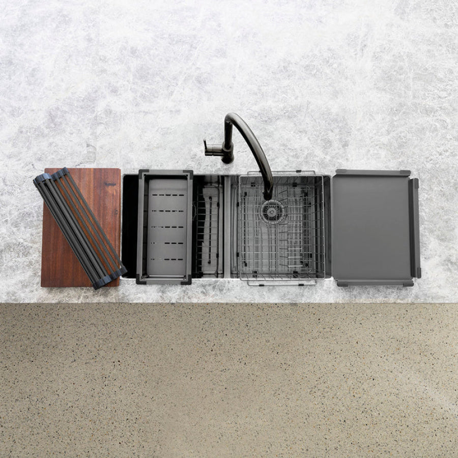 Meir Lavello Stainless Steel Rolling Mat Protector Variant Colour Available Sink