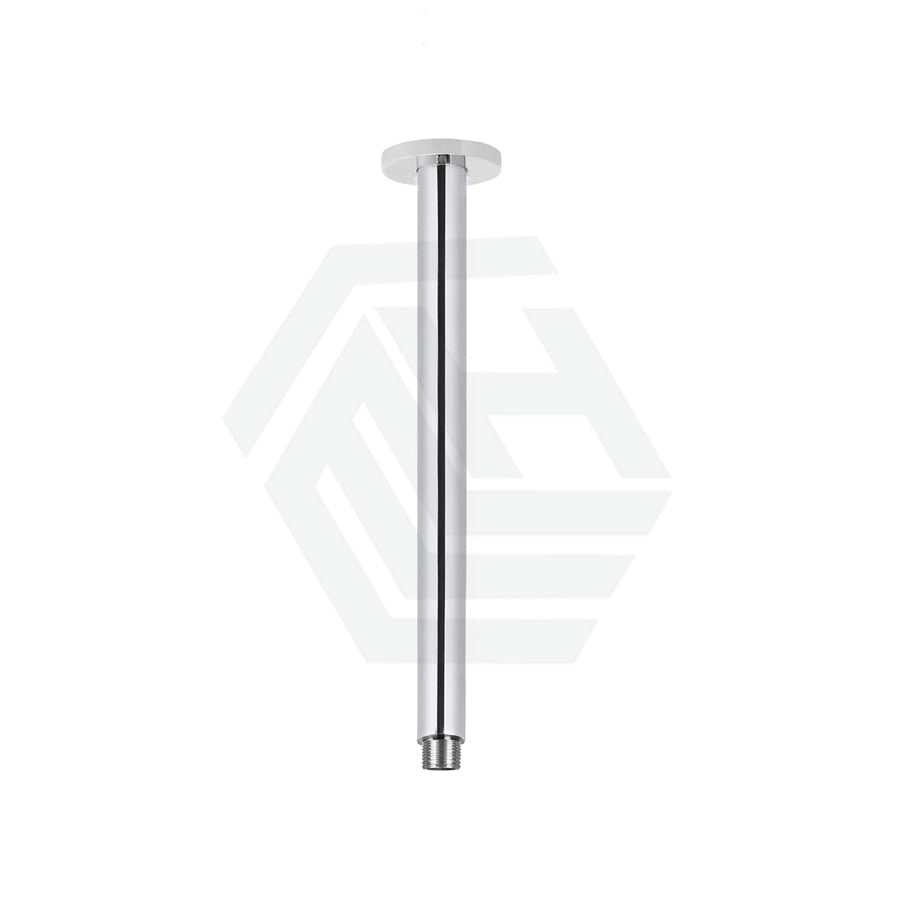 Meir 300Mm Round Ceiling Shower Arm Polished Chrome Solid Brass Black Arms