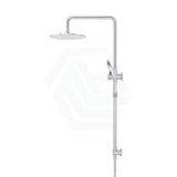 Meir 300Mm Round Chrome Twin Shower Station Universal Water Inlet 3 Functions Handheld Tiger Bronze