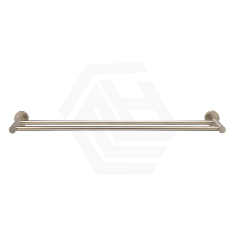Meir 600Mm Round Champagne Double Towel Rail Wall Top Assemblies