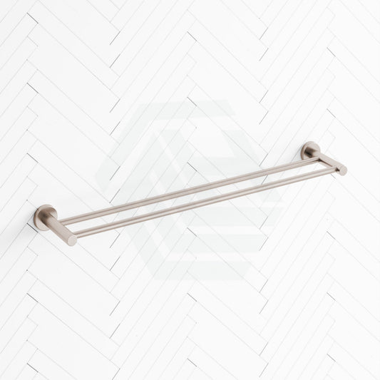 Meir 600Mm Round Solid Brass Champagne Double Towel Rail Rails
