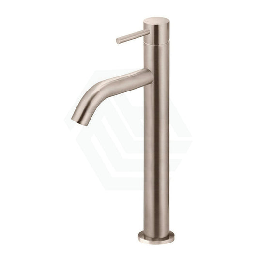 Meir Piccola Champagne Tall Basin Mixer Tap With 130Mm Spout Solid Brass Mixers