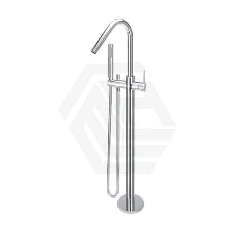 Meir Round Chrome Freestanding Bath Spout And Hand Shower Floor Mounted Mixers