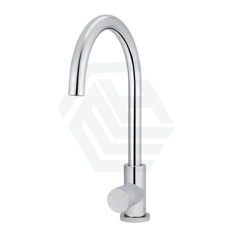 Meir Round Gooseneck 360¡ã Swivel Kitchen Mixer Tap With Pinless Handle Polished Chrome Sink Mixers