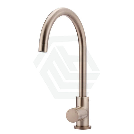 Meir Round Gooseneck 360¡ã Swivel Kitchen Mixer Tap With Pinless Handle Champagne Sink Mixers