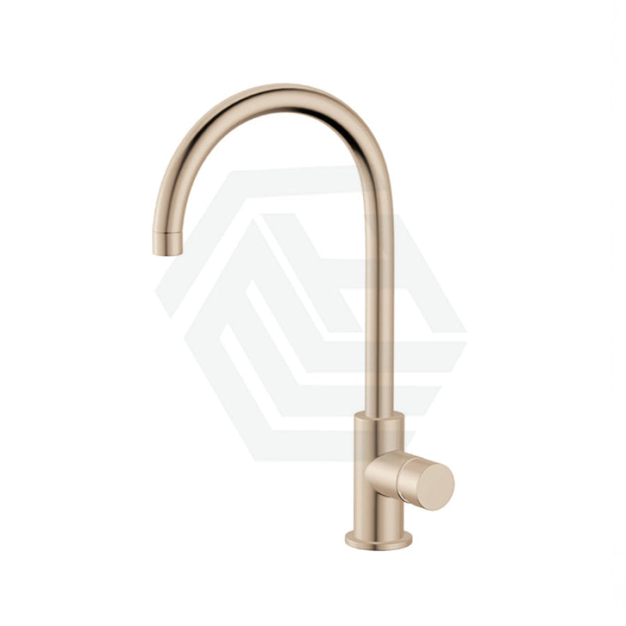 Meir Round Gooseneck 360¡Ã Swivel Kitchen Mixer Tap With Pinless Handle Champagne Sink Mixers