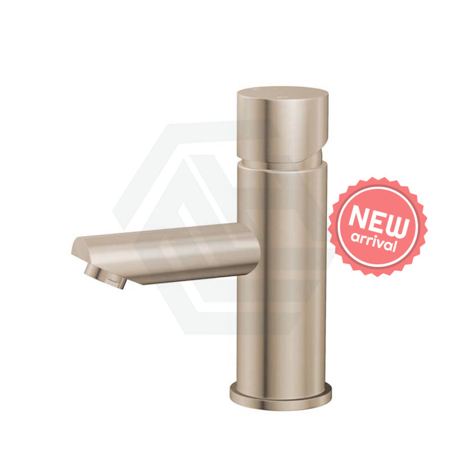 Meir Round Pinless Basin Mixer Champagne Short Mixers