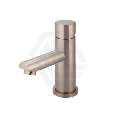 Meir Round Pinless Basin Mixer Champagne Chrome Short Mixers