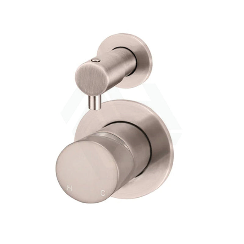 Meir Round Pinless Diverter Mixer Champagne Chrome Wall Mixers 