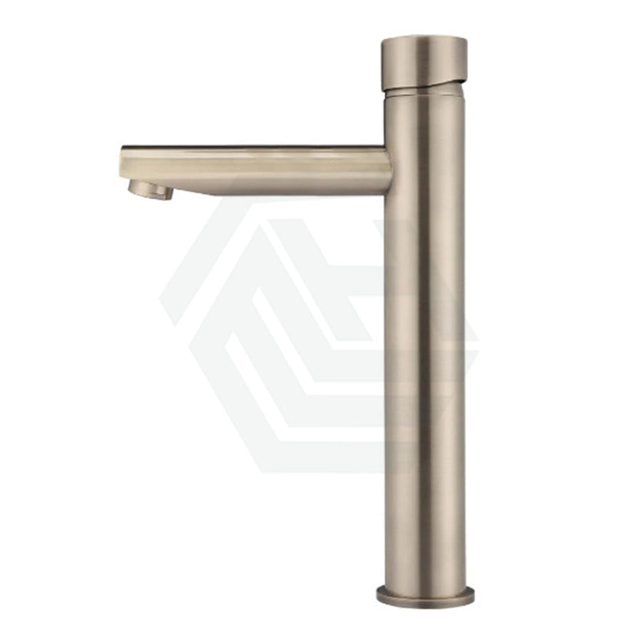 Meir Round Pinless Tall Basin Mixer Champagne Mixers