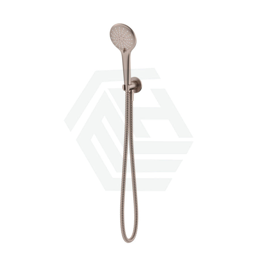 Meir Round Three Function Hand Shower On Fixed Bracket Champagne Handheld Sets