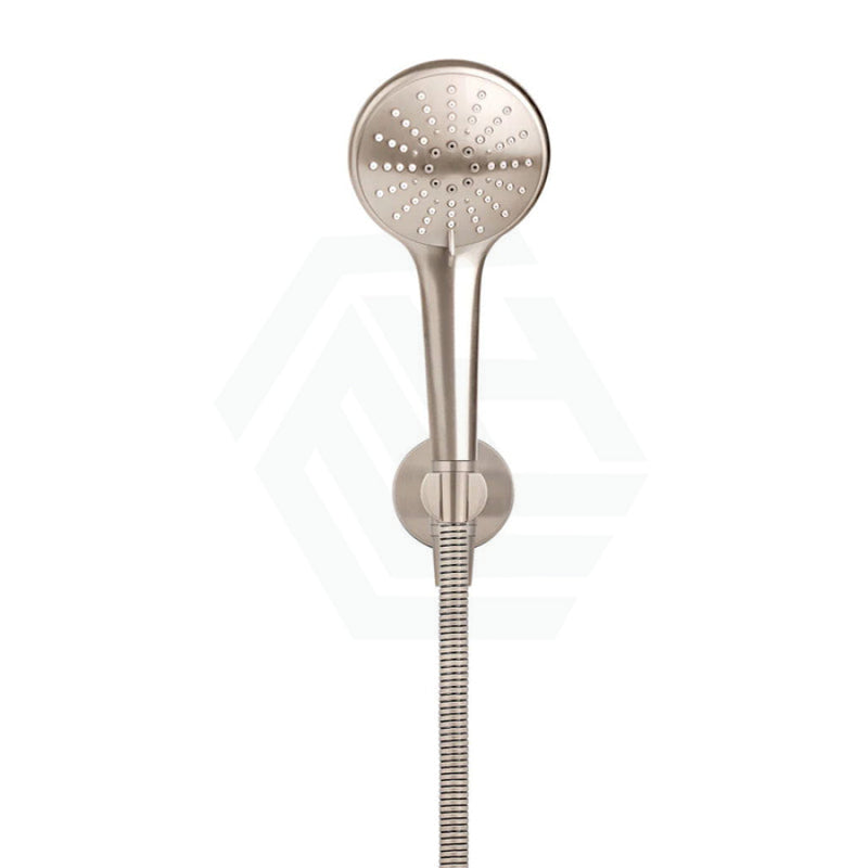 Meir Round Three Function Hand Shower On Fixed Bracket Champagne Handheld Sets