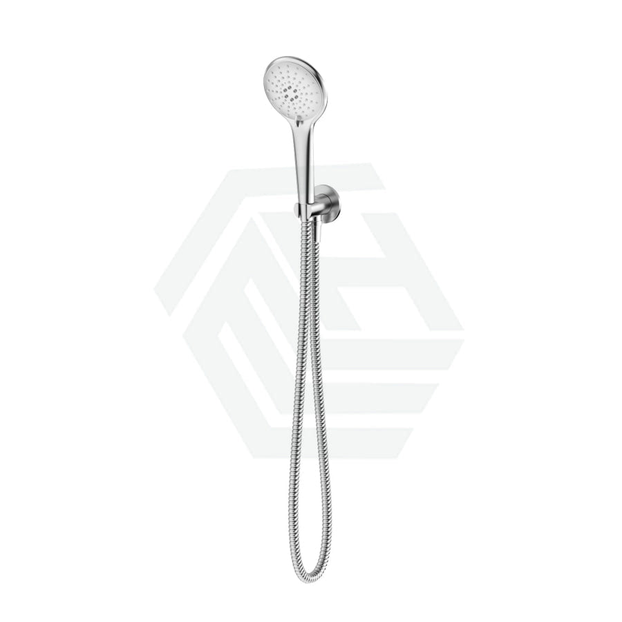 Meir Round Three Function Hand Shower On Fixed Bracket Polished Chrome Handheld Sets