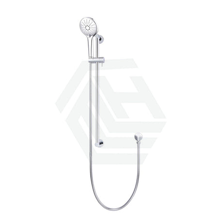 Meir Round Three Function Hand Shower On Rail Column Chrome With Handheld