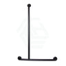 Metlam 1100X700Mm Left/Right Hand Offset Flush Mount Shower Grab Rail In Designer Black Left Safety