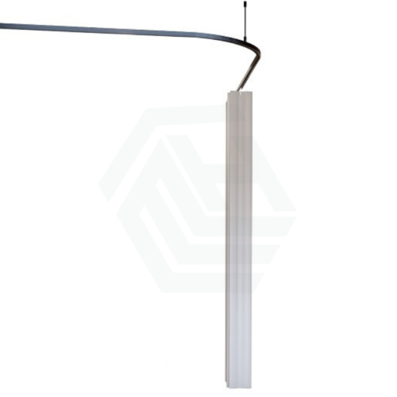 1200/1600Mm L Bend Shower Curtain Track System In Designer Black Special Care Needs