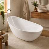 Aurora Bathtub Freestanding Acrylic NO Overflow 1500/1700mm - Gloss White