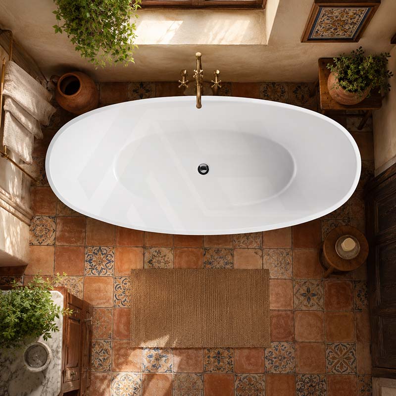 Aurora Bathtub Freestanding Acrylic NO Overflow 1500/1700mm - Gloss White