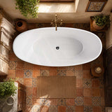 Aurora Bathtub Freestanding Acrylic NO Overflow 1500/1700mm - Gloss White