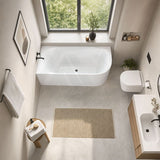 Acrylic Left/Right Corner Bathtub Overflow Available 1300/1400/1485/1680mm - Gloss/Matt White
