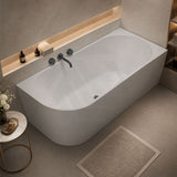 Acrylic Left/Right Corner Bathtub Overflow Available 1300/1400/1485/1680mm - Gloss/Matt White