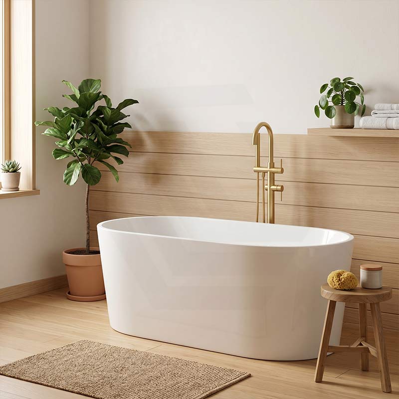 Eudora Oval Acrylic Freestanding Bathtub NO Overflow 1200/1500/1680mm - Gloss White